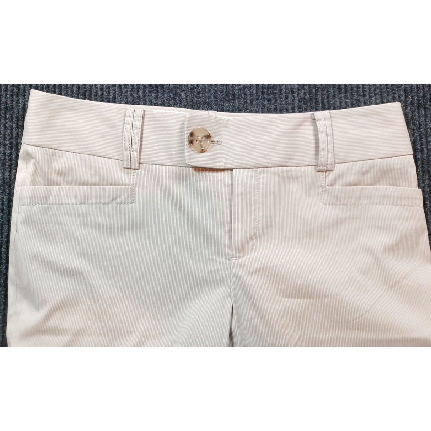 Banana Republic Womens 323 Martin Fit Taupe Bootcut Trousers Size 6 Cream Stripe